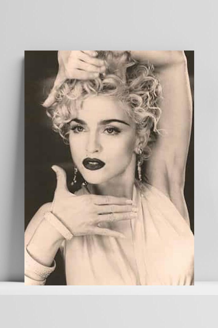 Madonna Zwart Wit op 3mm aluminium dibond