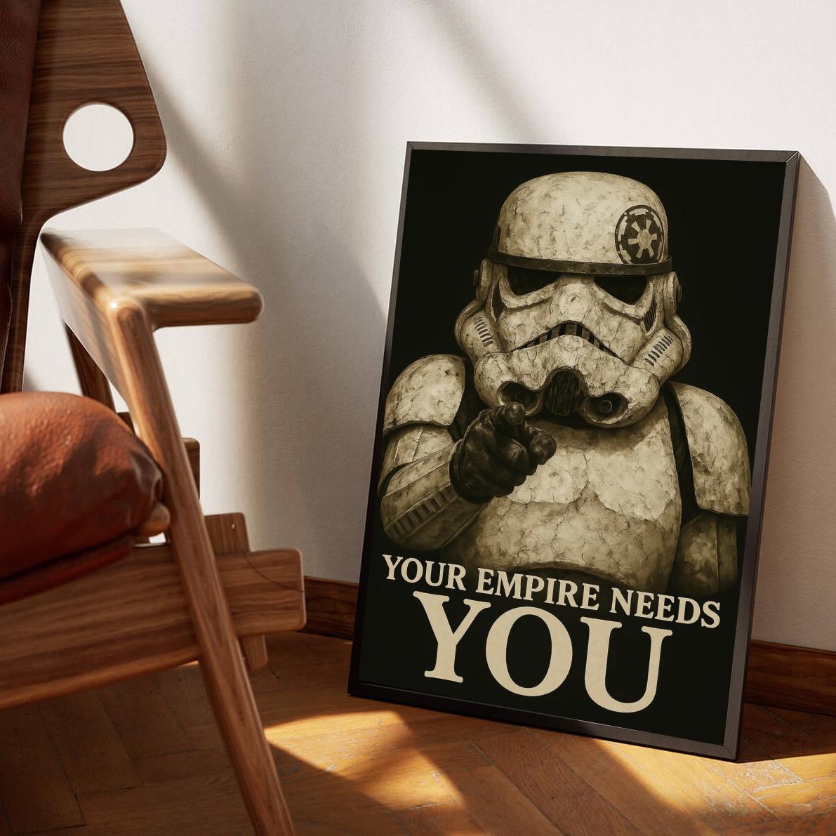 Star Wars Stormtrooper Your Empire Needs You Text Quote poster sfeerbeeld 3