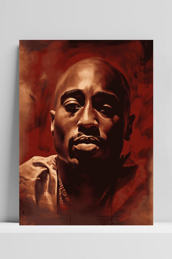2Pac Tupac op 3mm aluminium dibond
