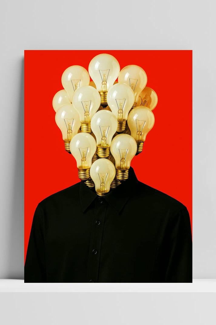 Bulb Head op 3mm aluminium dibond