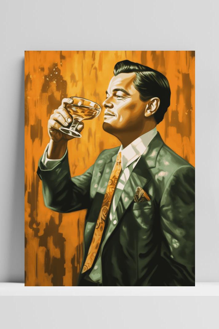 Leonardo DiCaprio Poster op 3mm aluminium dibond
