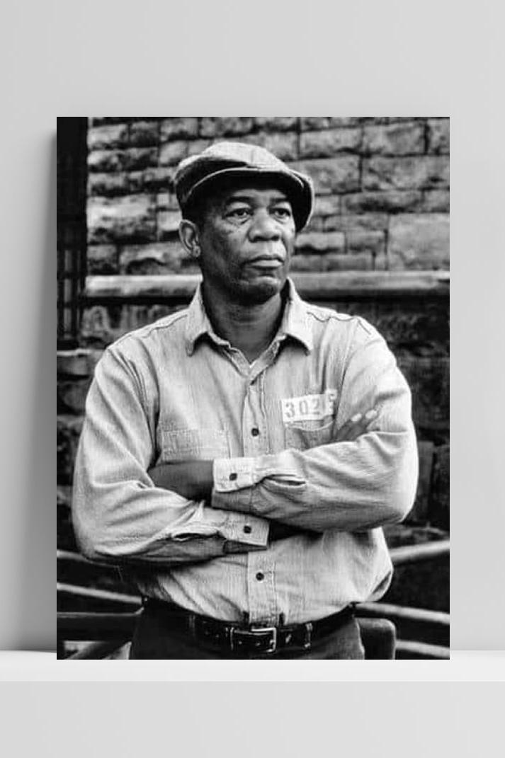 Morgan Freeman op 3mm aluminium dibond