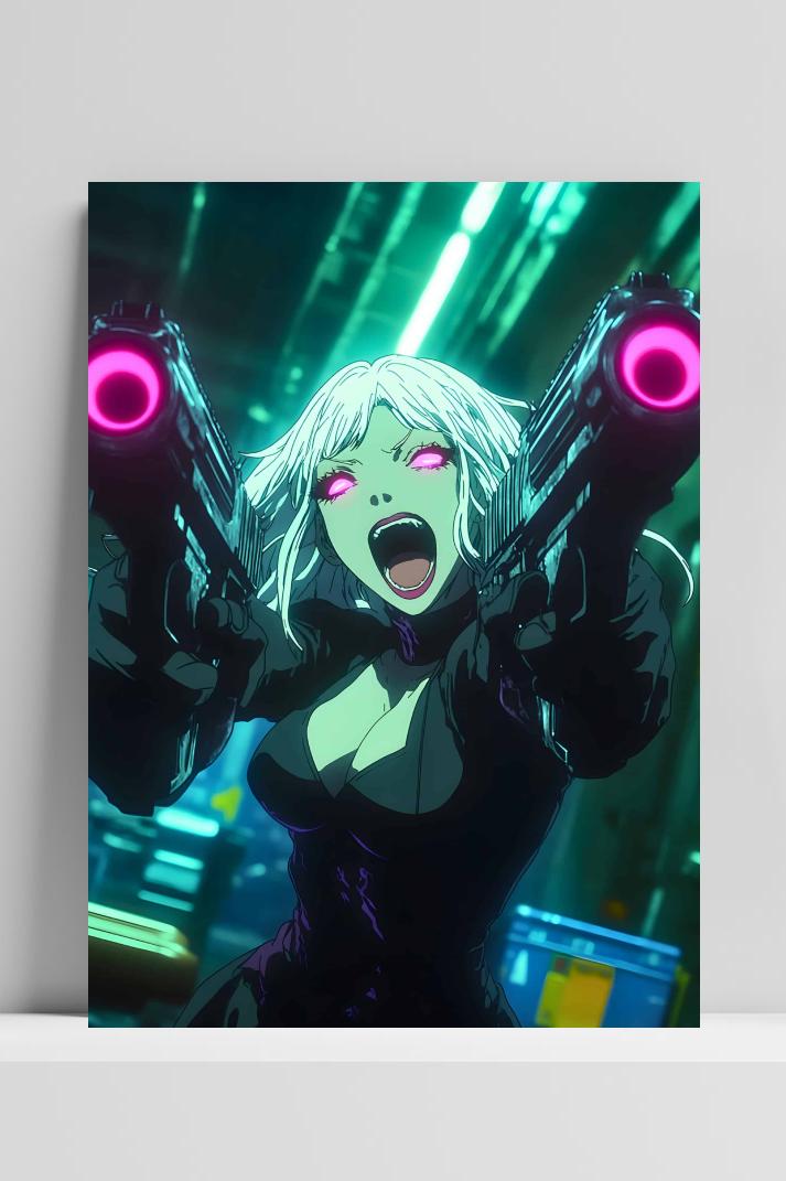 Blaster Anime op 3mm aluminium dibond