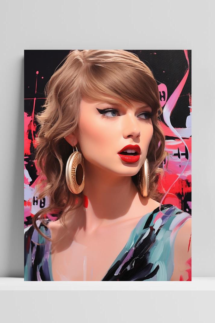 Taylor Swift op 3mm aluminium dibond