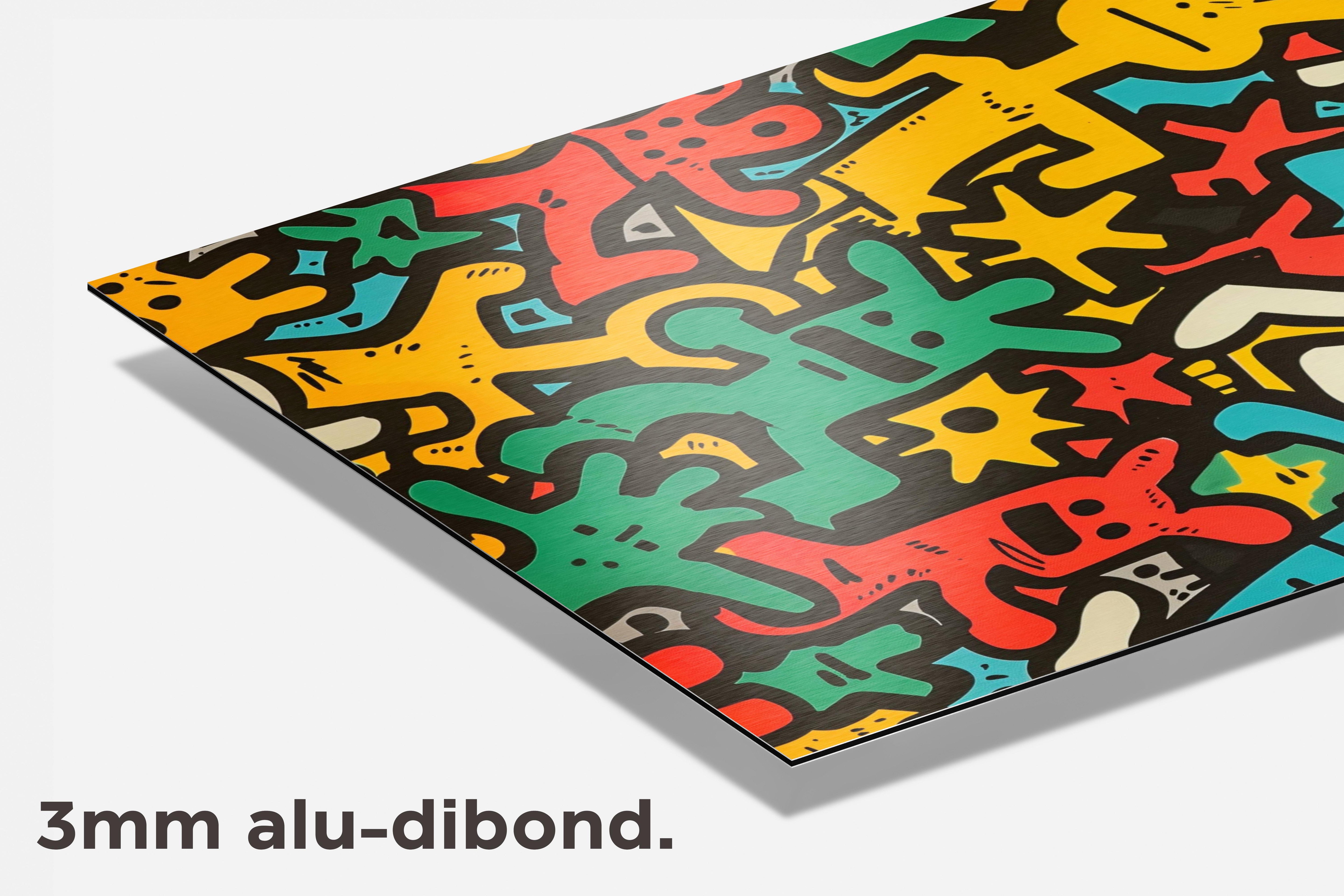 Keith Haring Poppen dibond detail