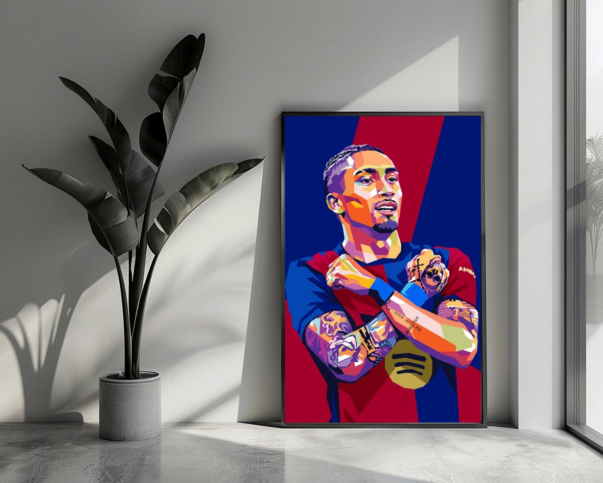 Raphinha Pop Art poster van 25 Artstreet