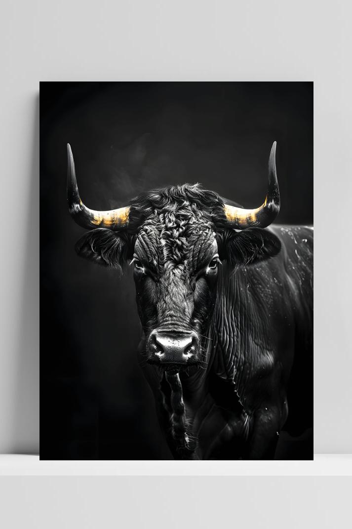 Stier op 3mm aluminium dibond