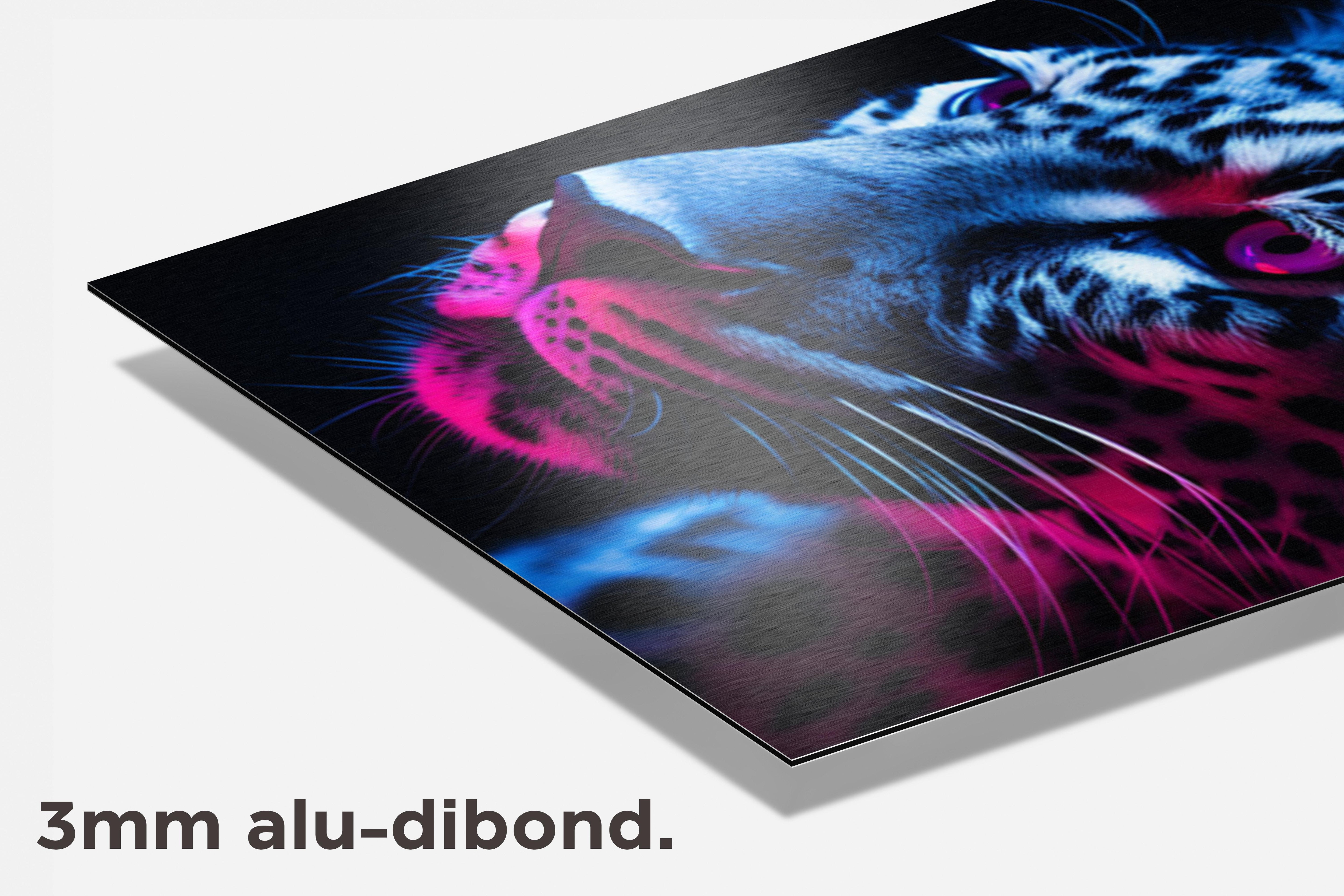 Neon Jaguar dibond detail