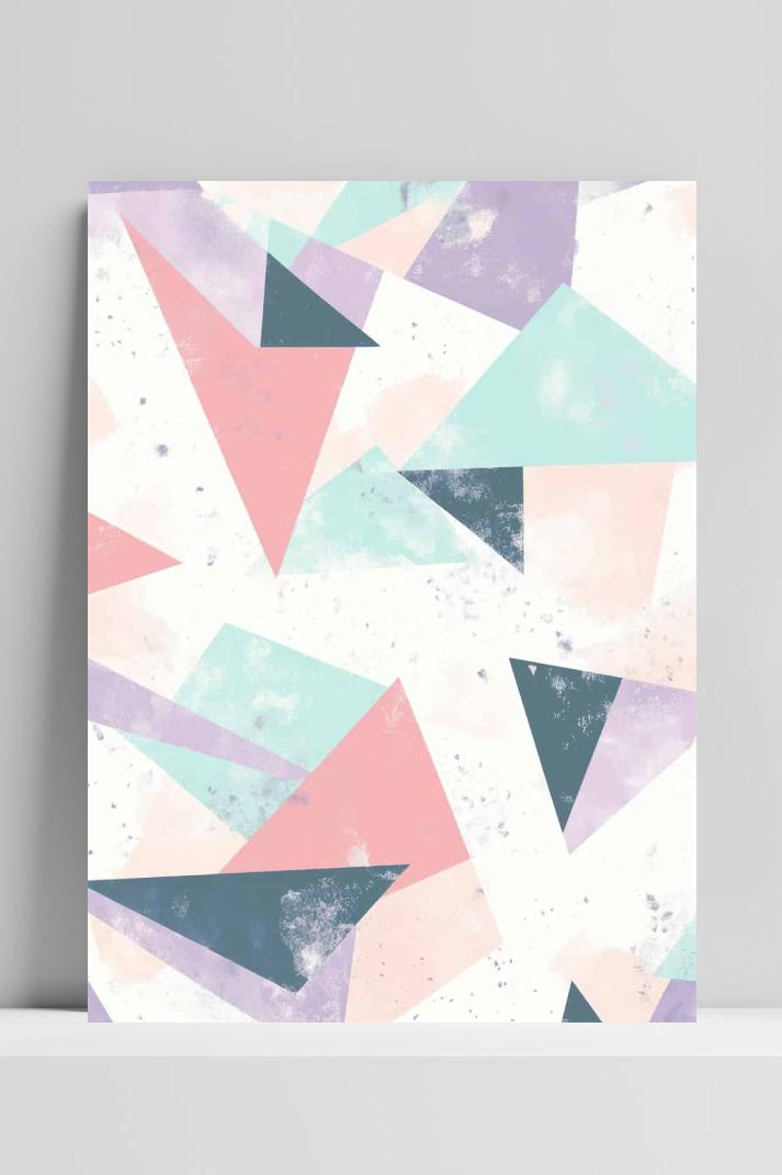Geometrisch Abstract Pastel op 3mm aluminium dibond