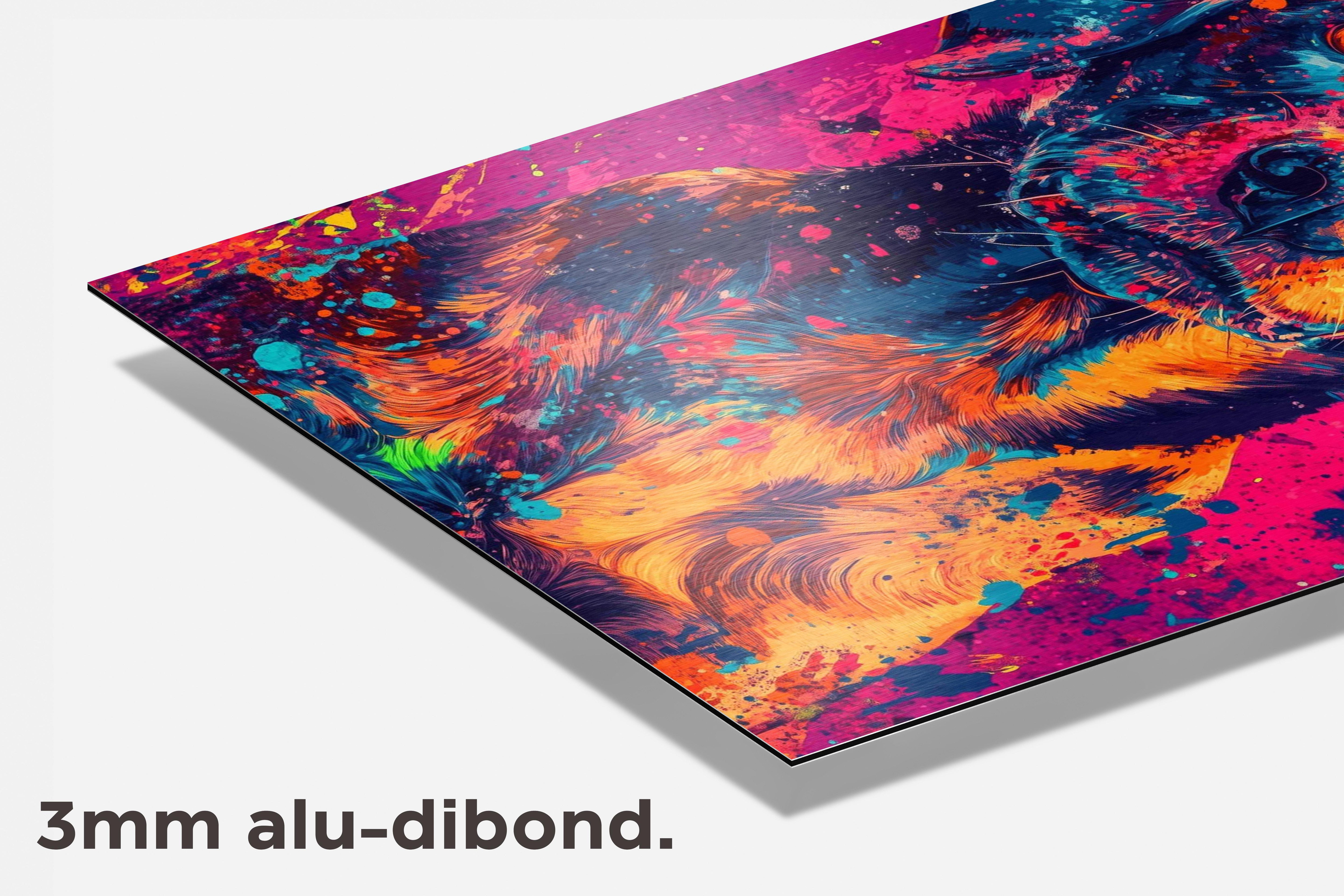 Hond Kleurensplash dibond detail