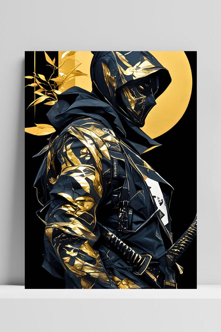 Ninja op 3mm aluminium dibond