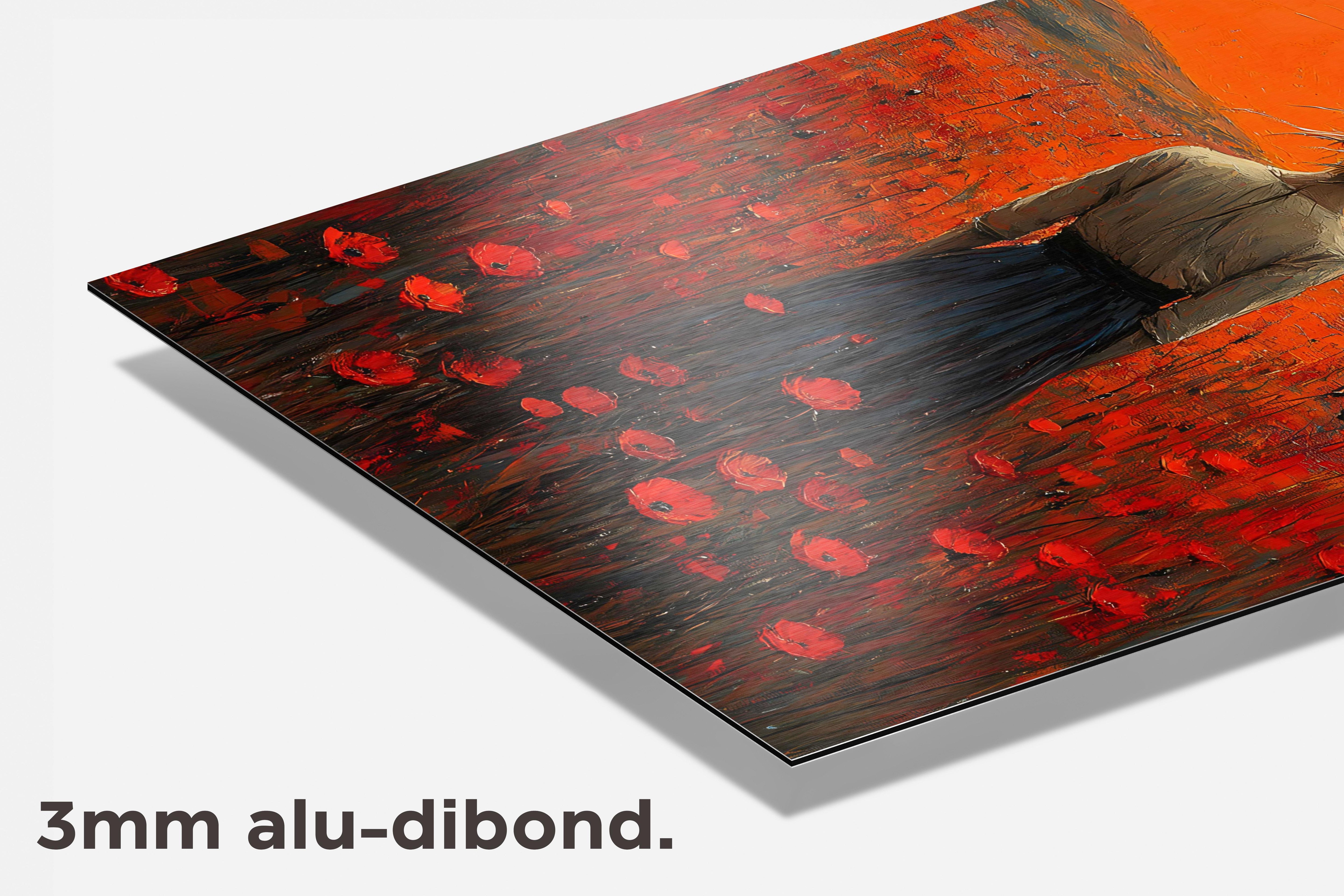 Vrouw Klaprozenveld dibond detail