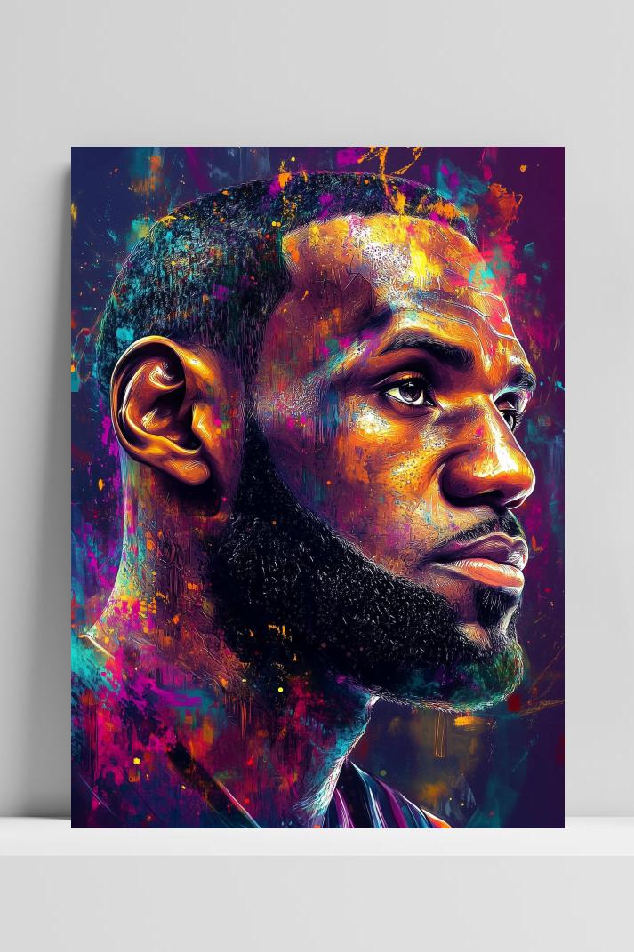 LeBron James op 3mm aluminium dibond