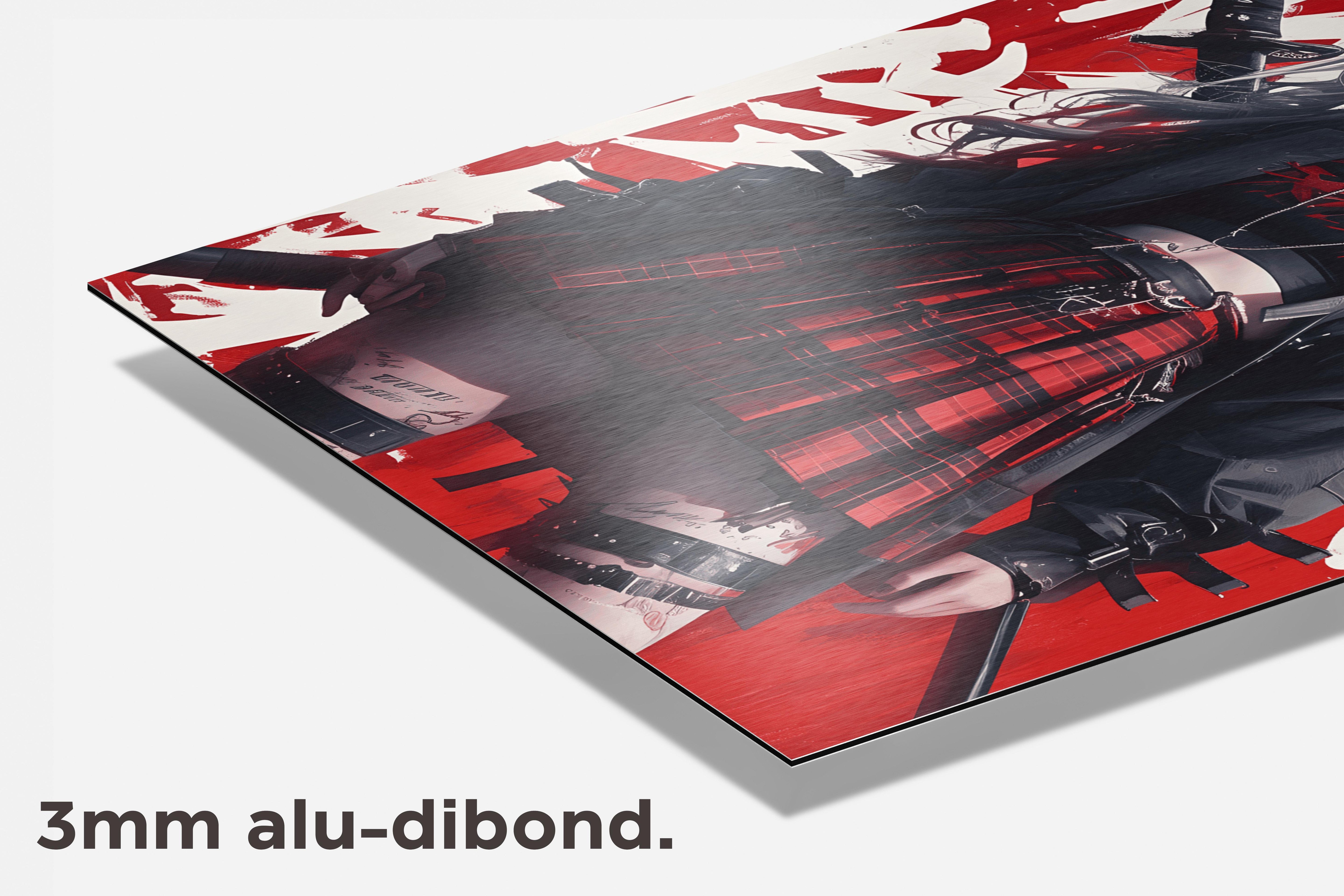 Meisje Samurai dibond detail