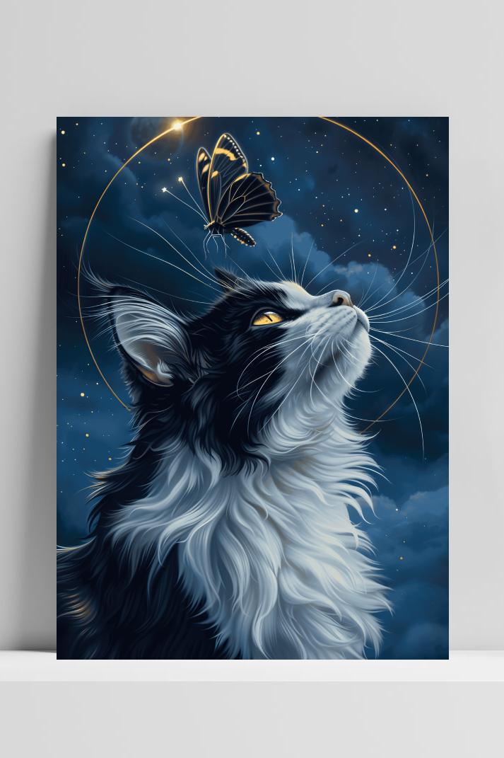 Kat Vlinder op 3mm aluminium dibond