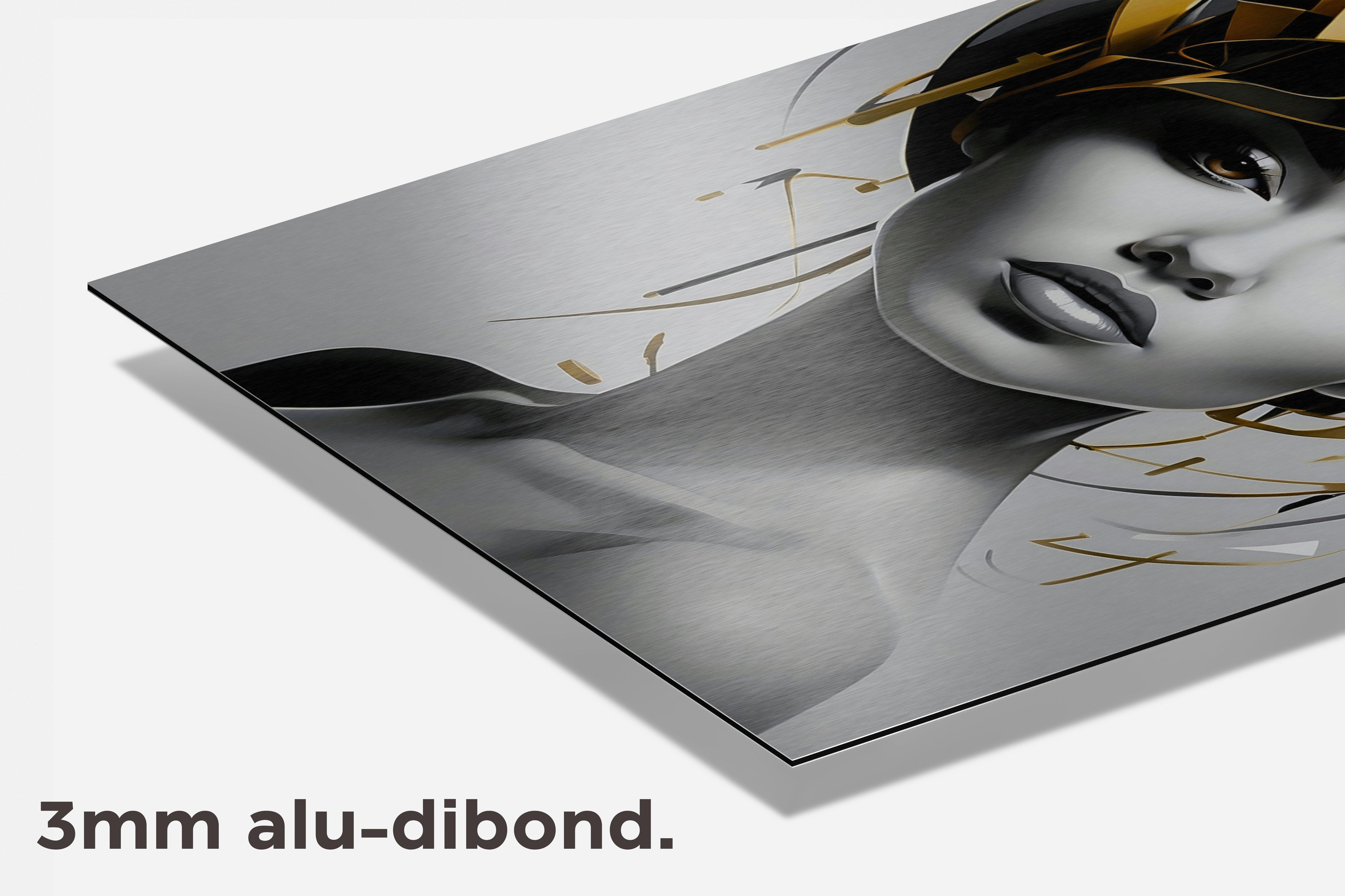 Vrouw Goud Wit dibond detail