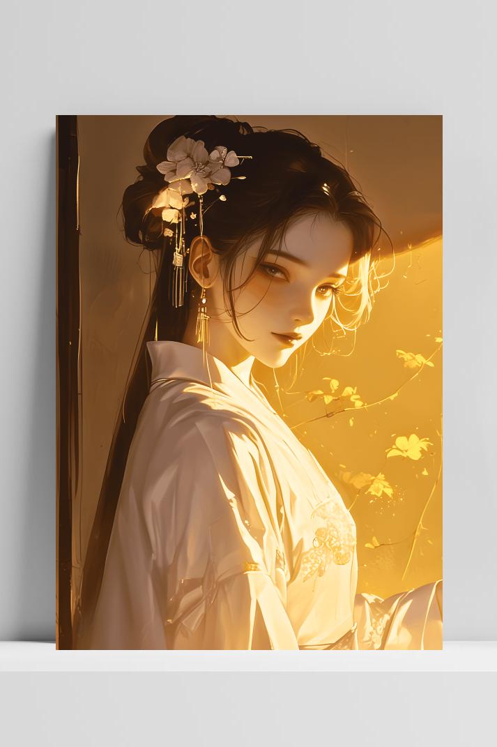 Gouden Kimono op 3mm aluminium dibond