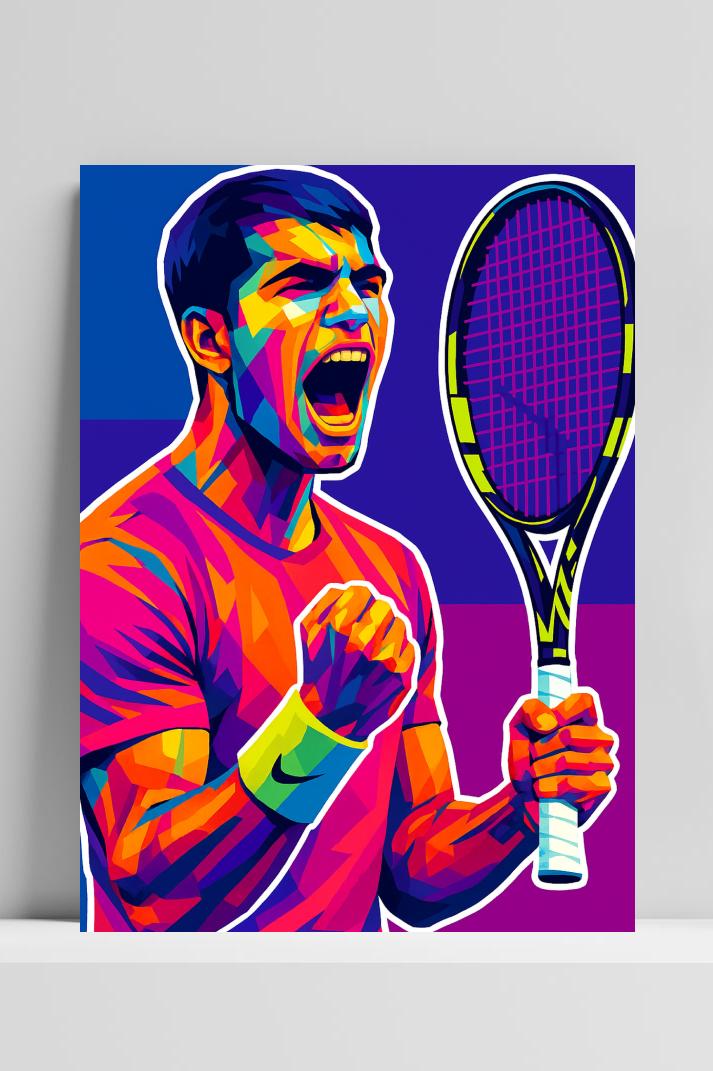 Carlos Alcaraz op 3mm aluminium dibond