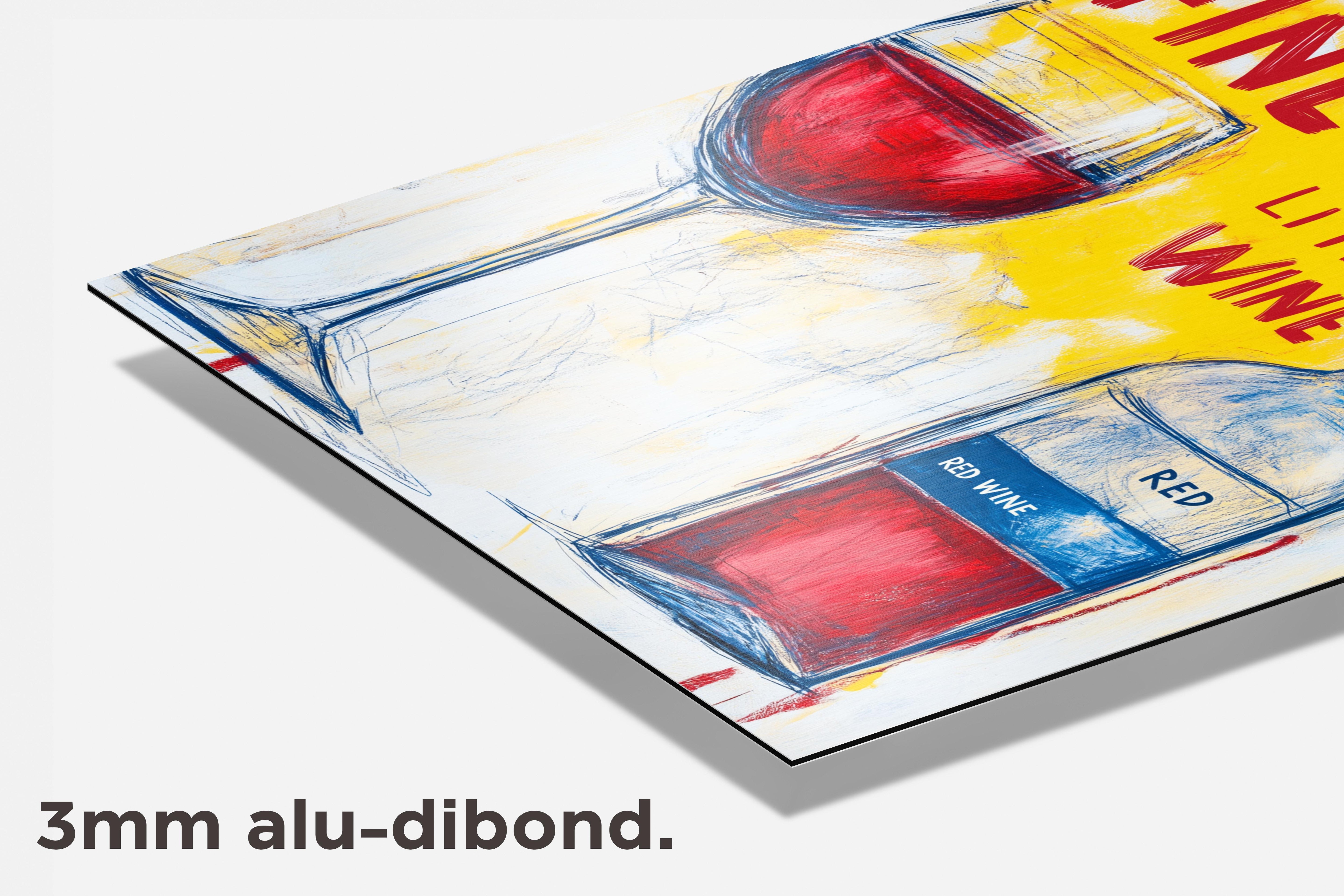 Fine With Wine dibond detail