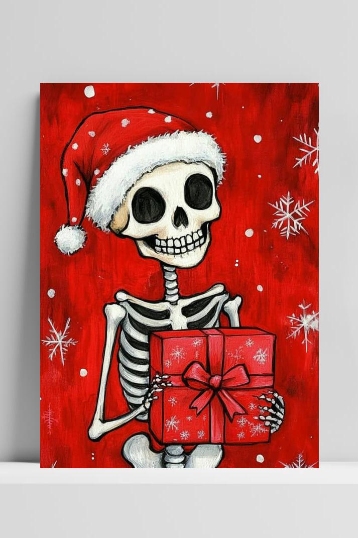 Skelet Kerstmis op 3mm aluminium dibond