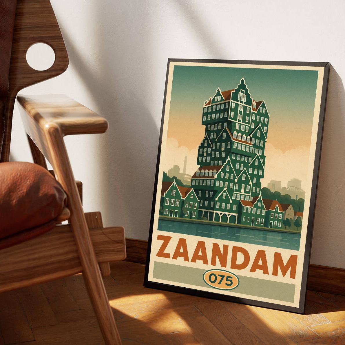 Zaandam Text Vintage poster sfeerbeeld 3