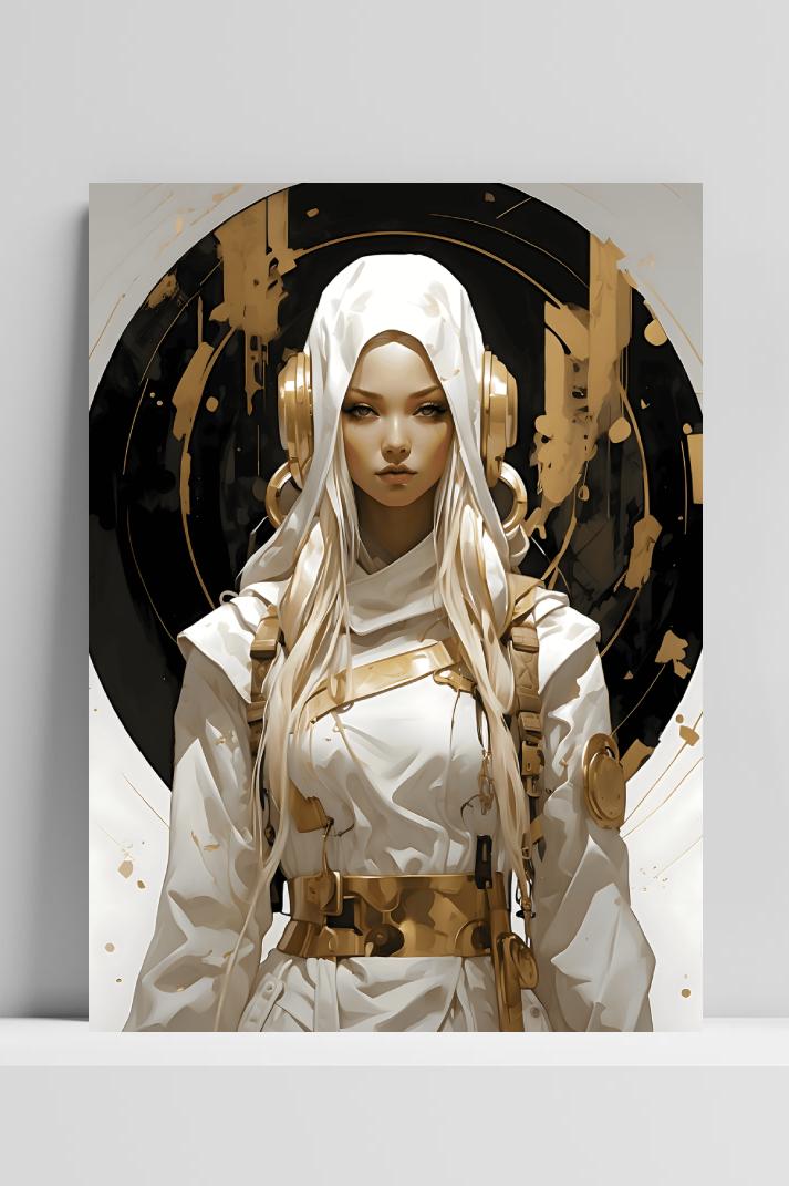 Assassin's Vrouw op 3mm aluminium dibond
