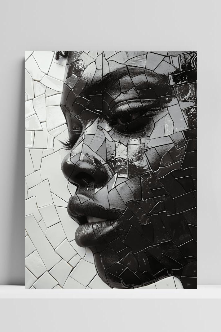 Gebroken Portret op 3mm aluminium dibond