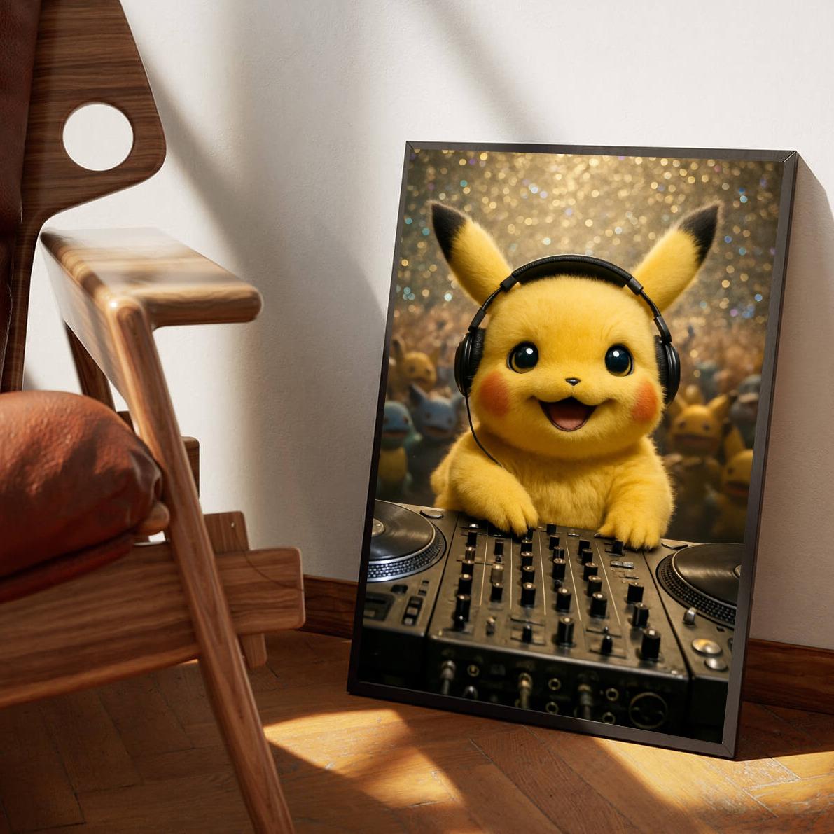 Pikachu Pokémon DJ poster sfeerbeeld 3