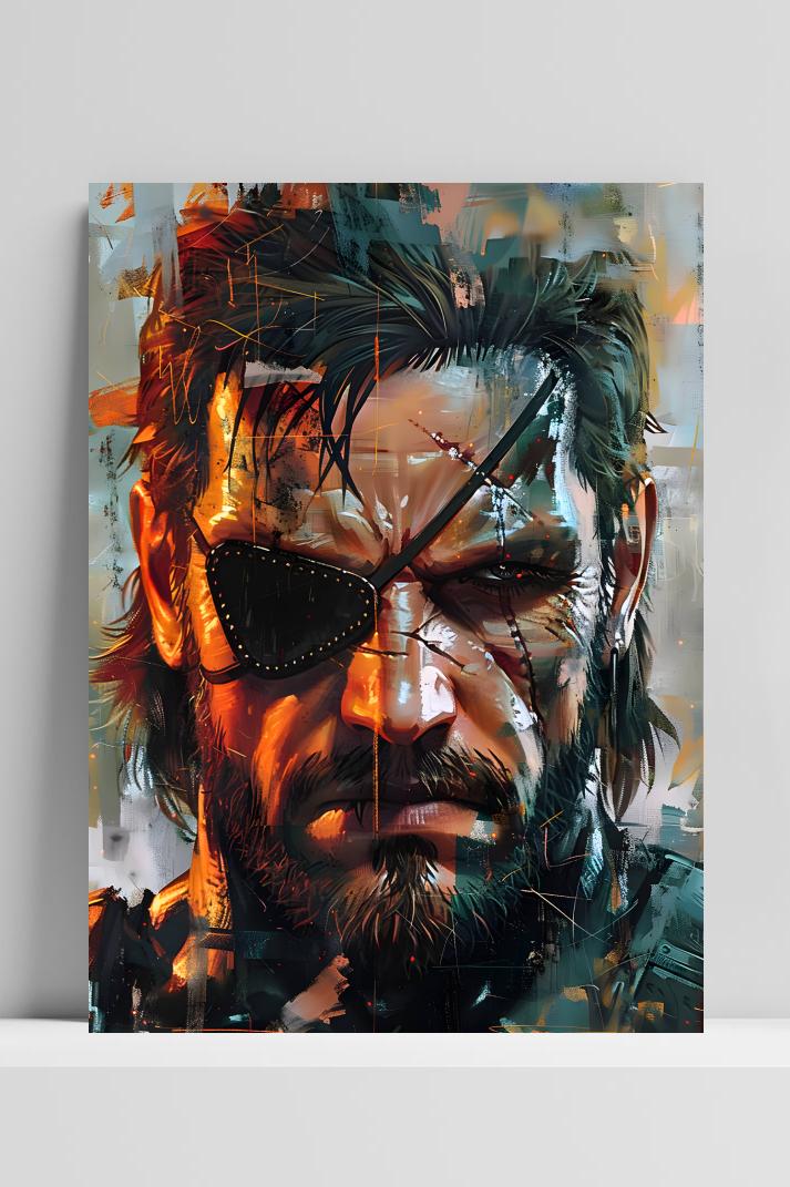 Metal Gear Solid Snake op 3mm aluminium dibond