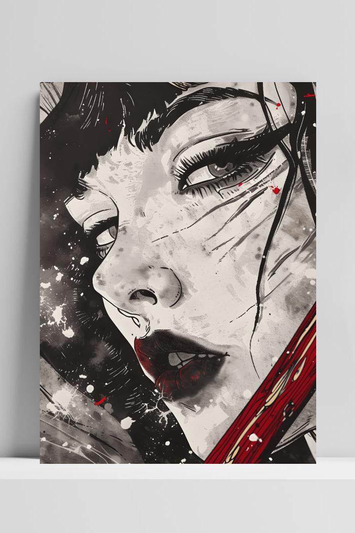 Vintage Lippen op 3mm aluminium dibond