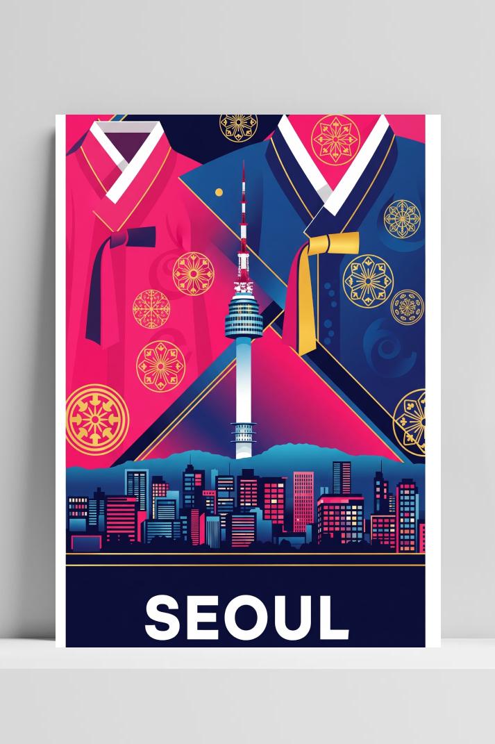 Seoul Text South Korea poster van 25 Artstreet