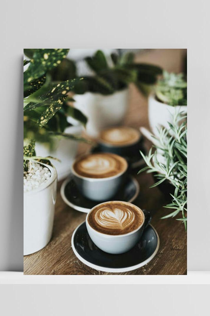 Koffie Poster op 3mm aluminium dibond
