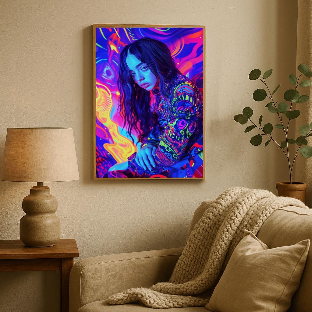 Billie Eilish Psychedellic poster sfeerbeeld 2
