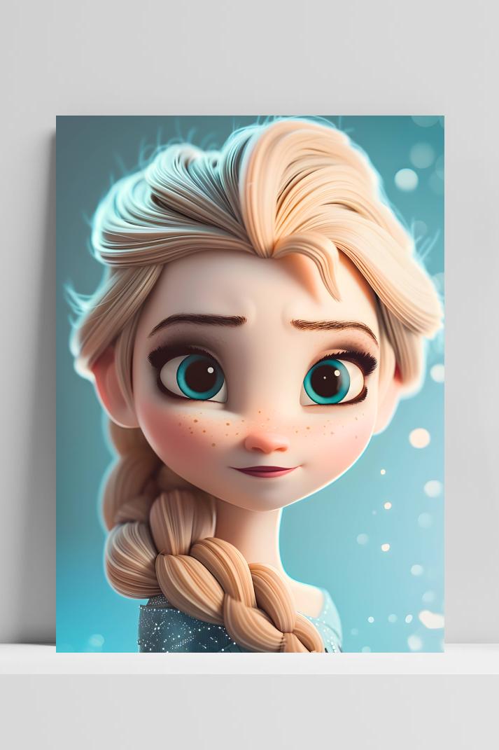 Elsa Frozen op 3mm aluminium dibond