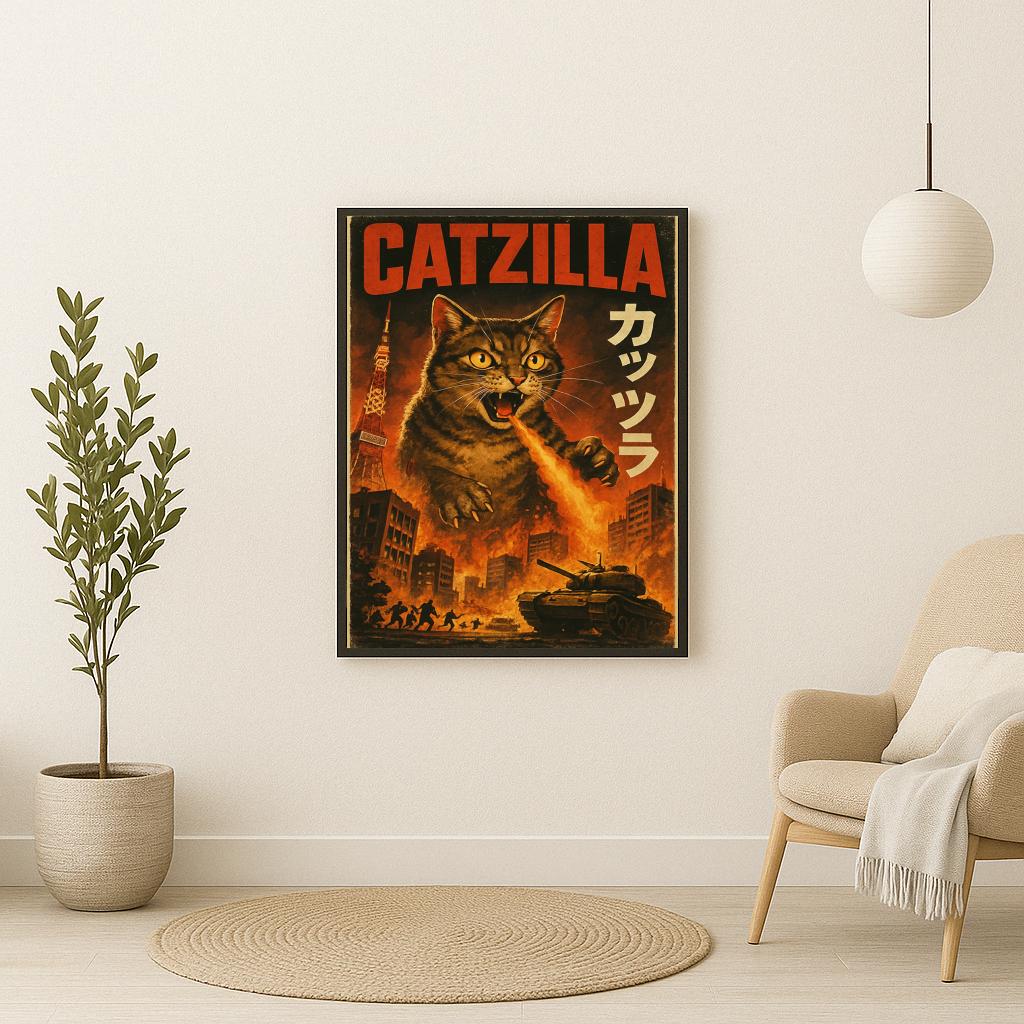 Catzilla Text War poster sfeerbeeld 2