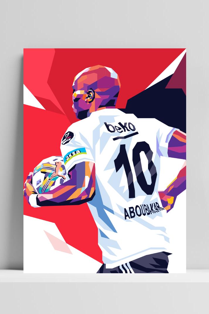 Vincent Aboubakar op 3mm aluminium dibond