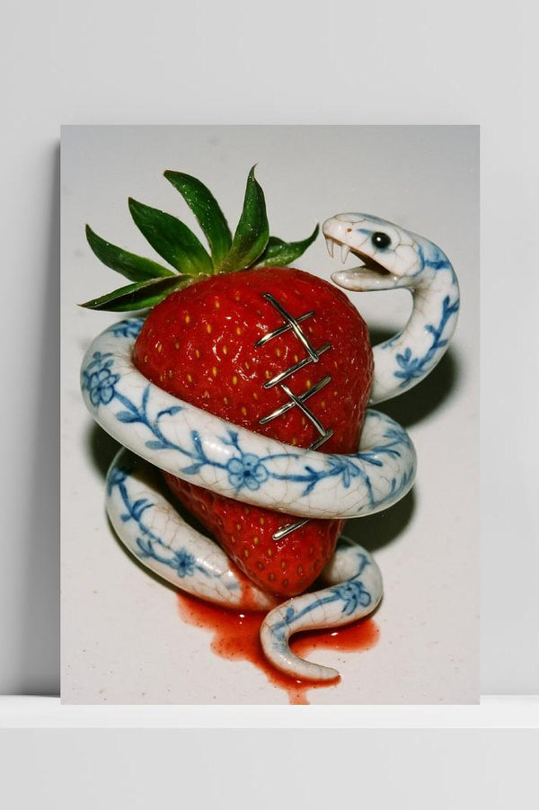 Strawberry Snake Sculpture poster