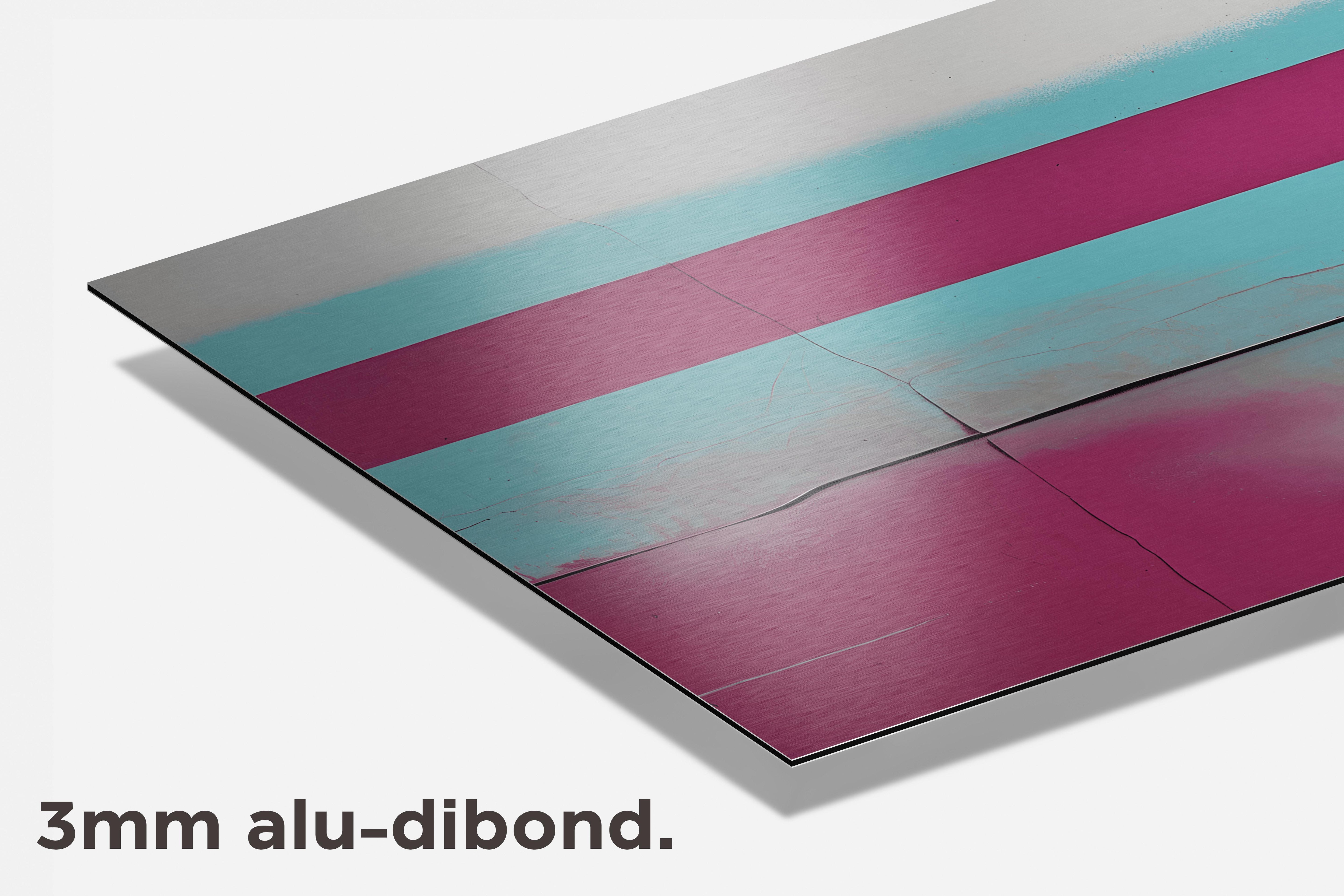 Cyan Magenta dibond detail