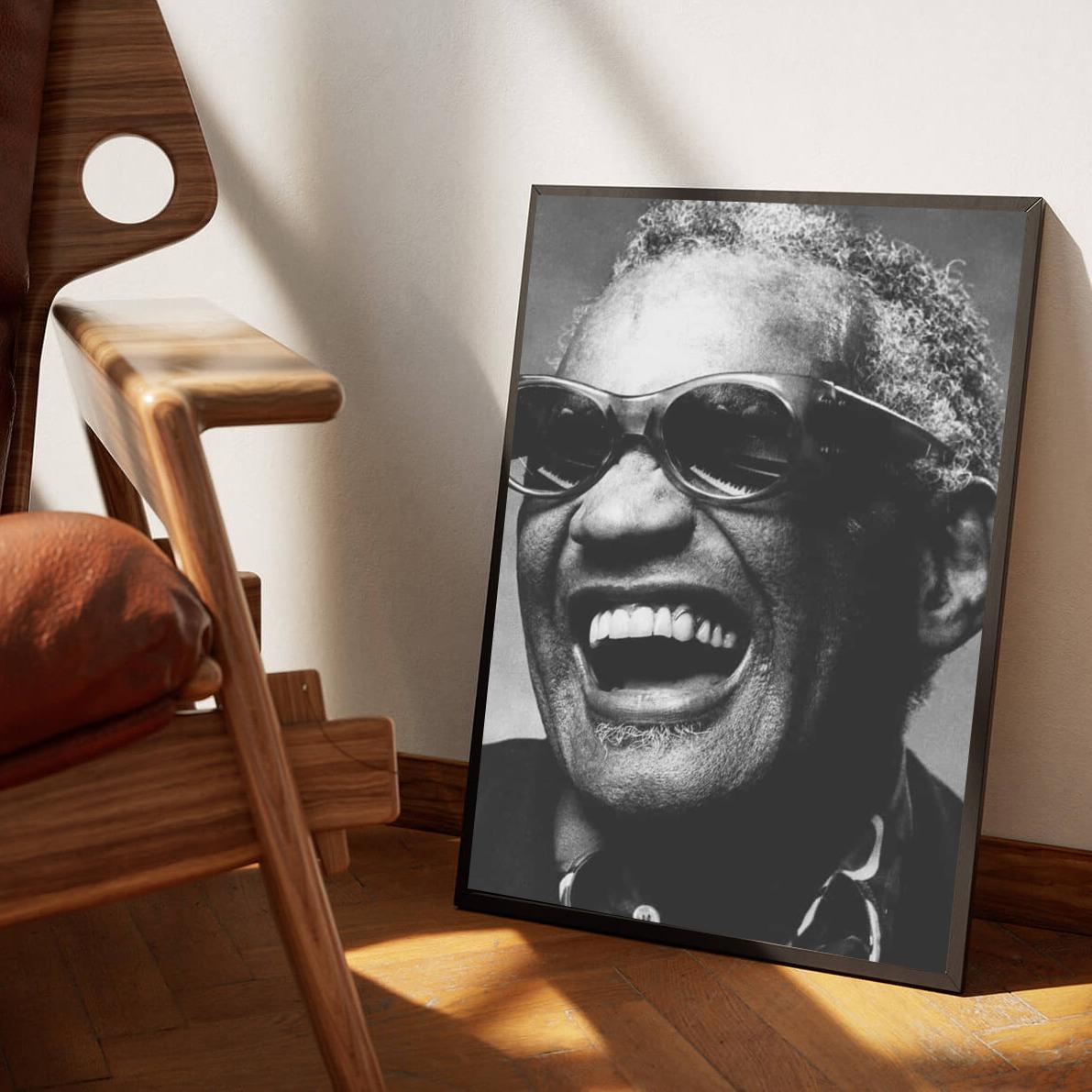 Ray Charles B&W poster sfeerbeeld 1