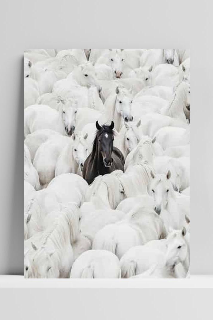 Paarden op 3mm aluminium dibond