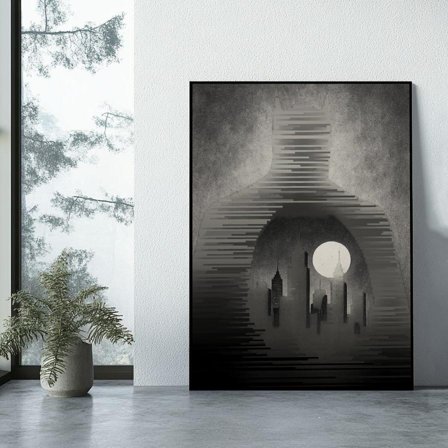 Batman City B&W poster sfeerbeeld 1