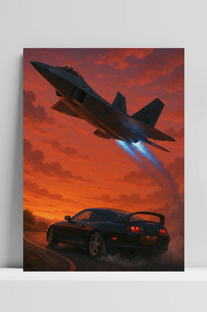 Jet Car op 3mm aluminium dibond