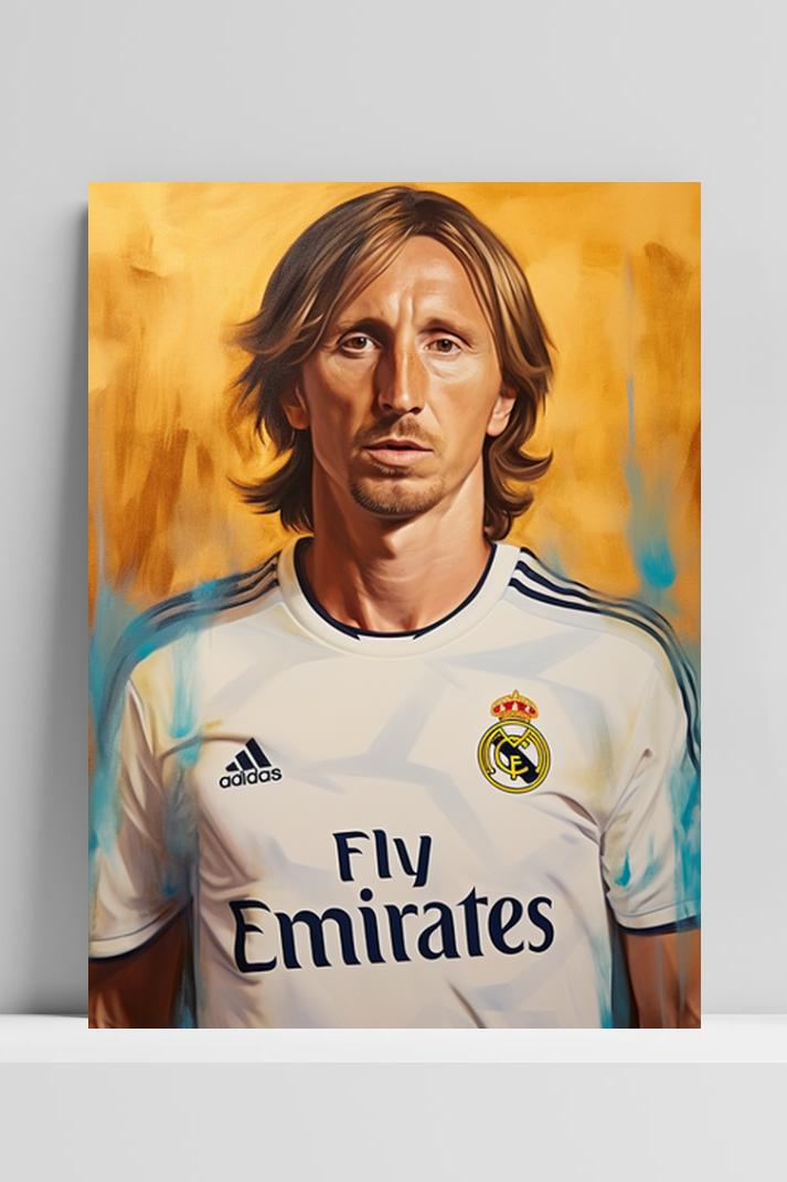 Modric Real Madrid op 3mm aluminium dibond