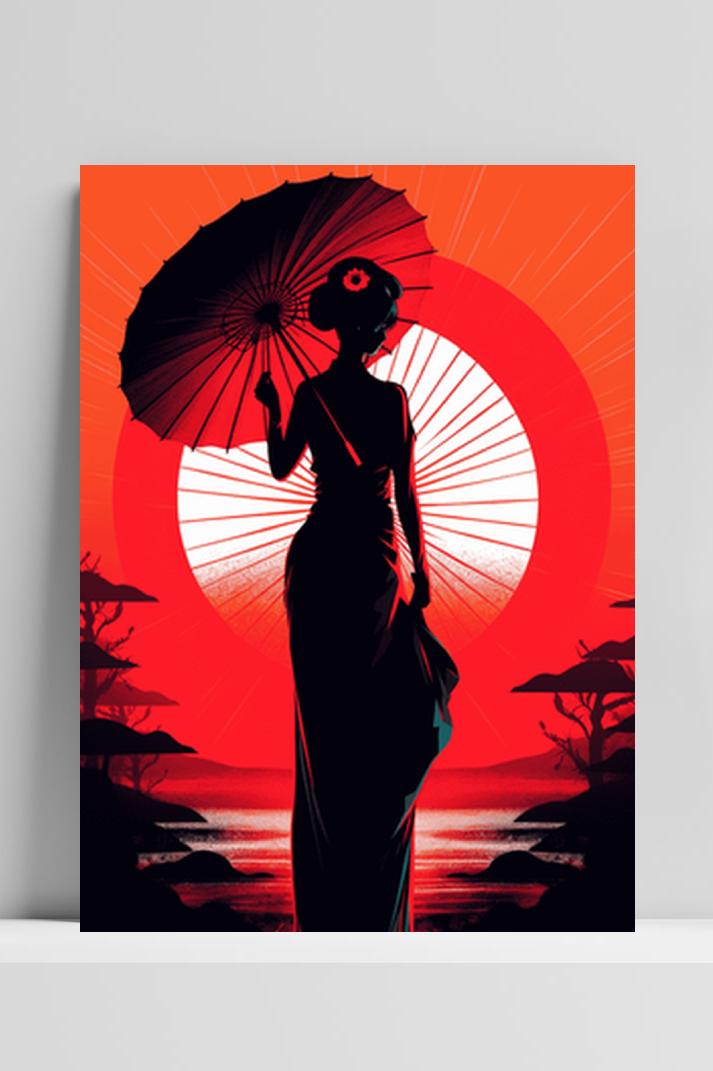 Kimono Abstract op 3mm aluminium dibond