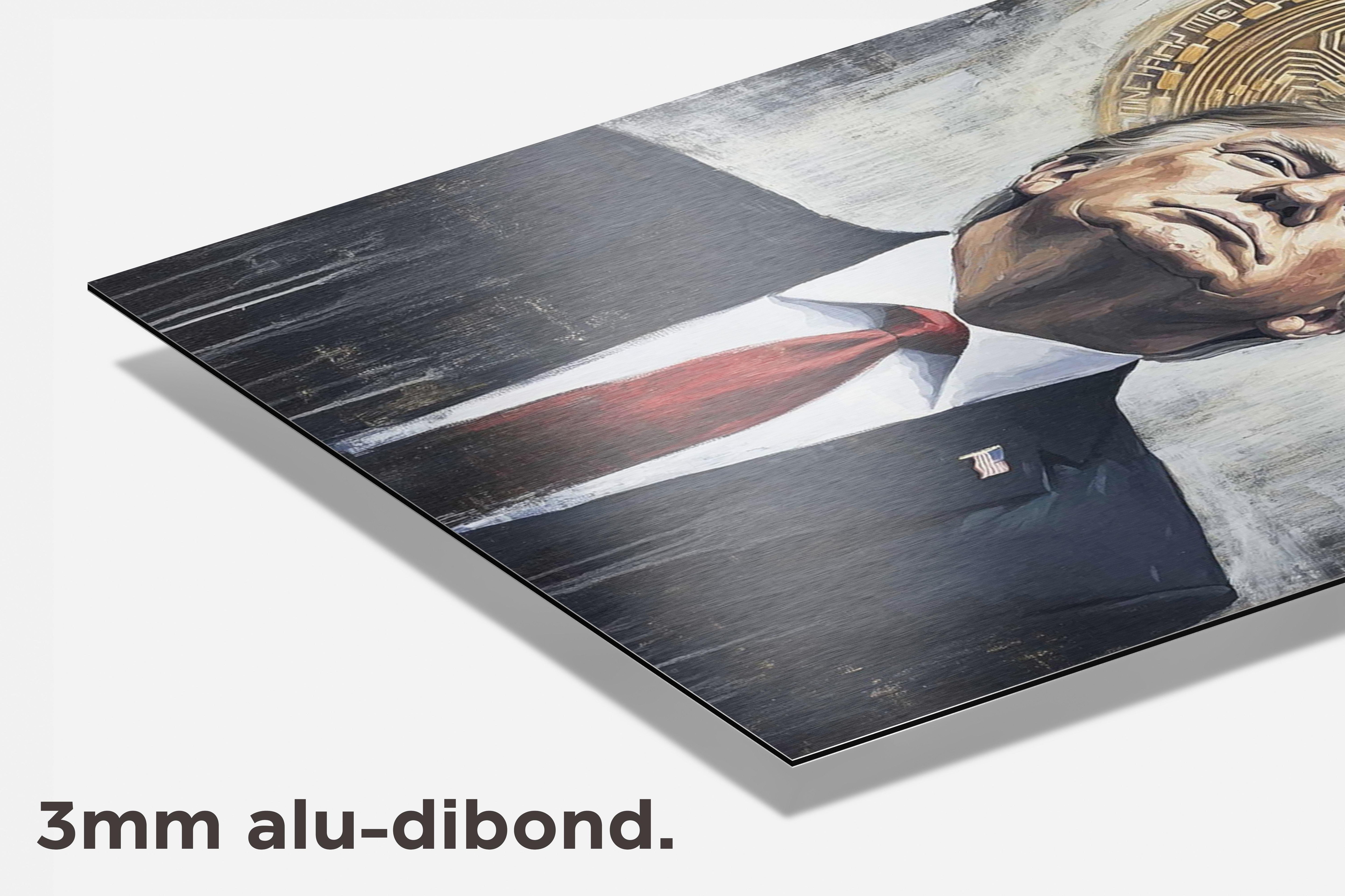 Bitcoin Donald Trump dibond detail