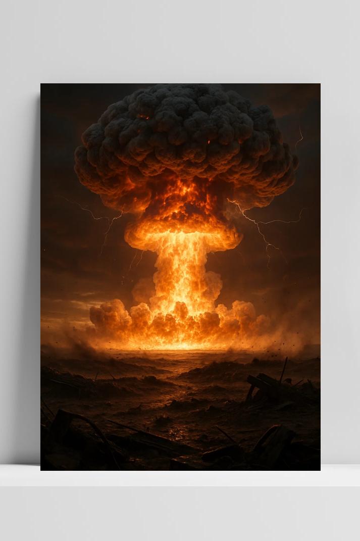 Nuclear Bomb op 3mm aluminium dibond