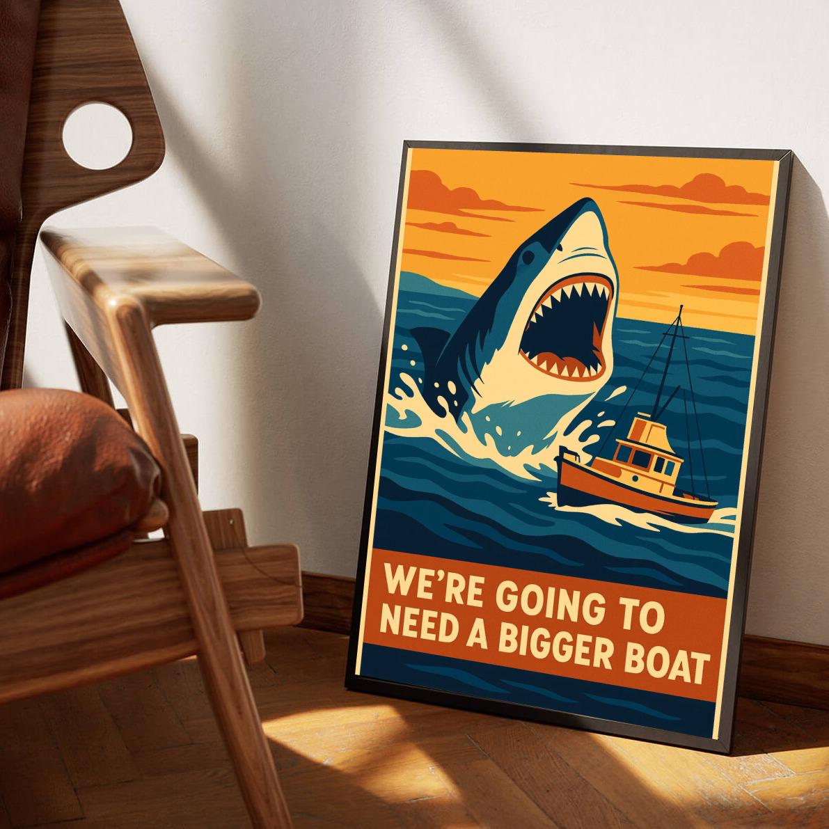 Shark Need Bigger Boat Text poster sfeerbeeld 3