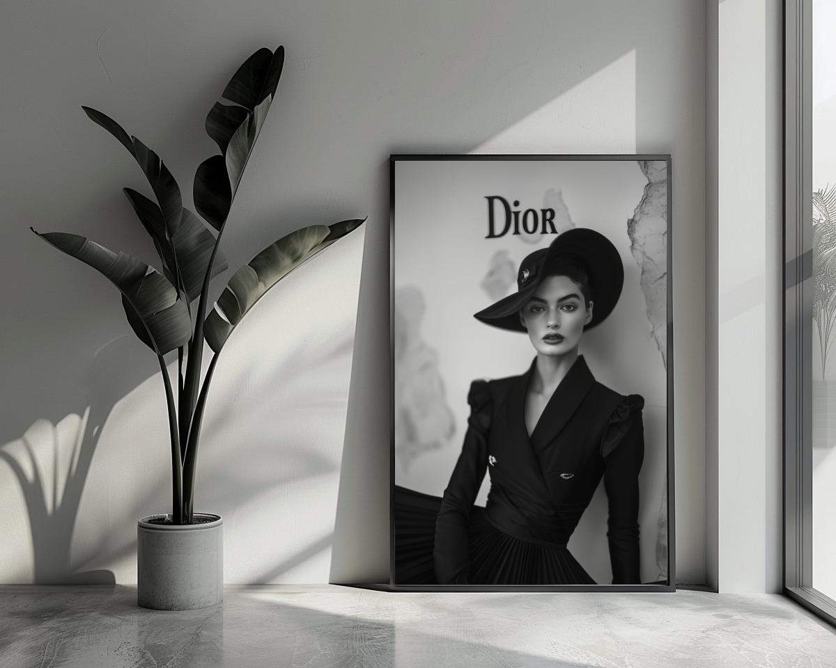 Dior Fashion Model B&W poster van 25 Artstreet