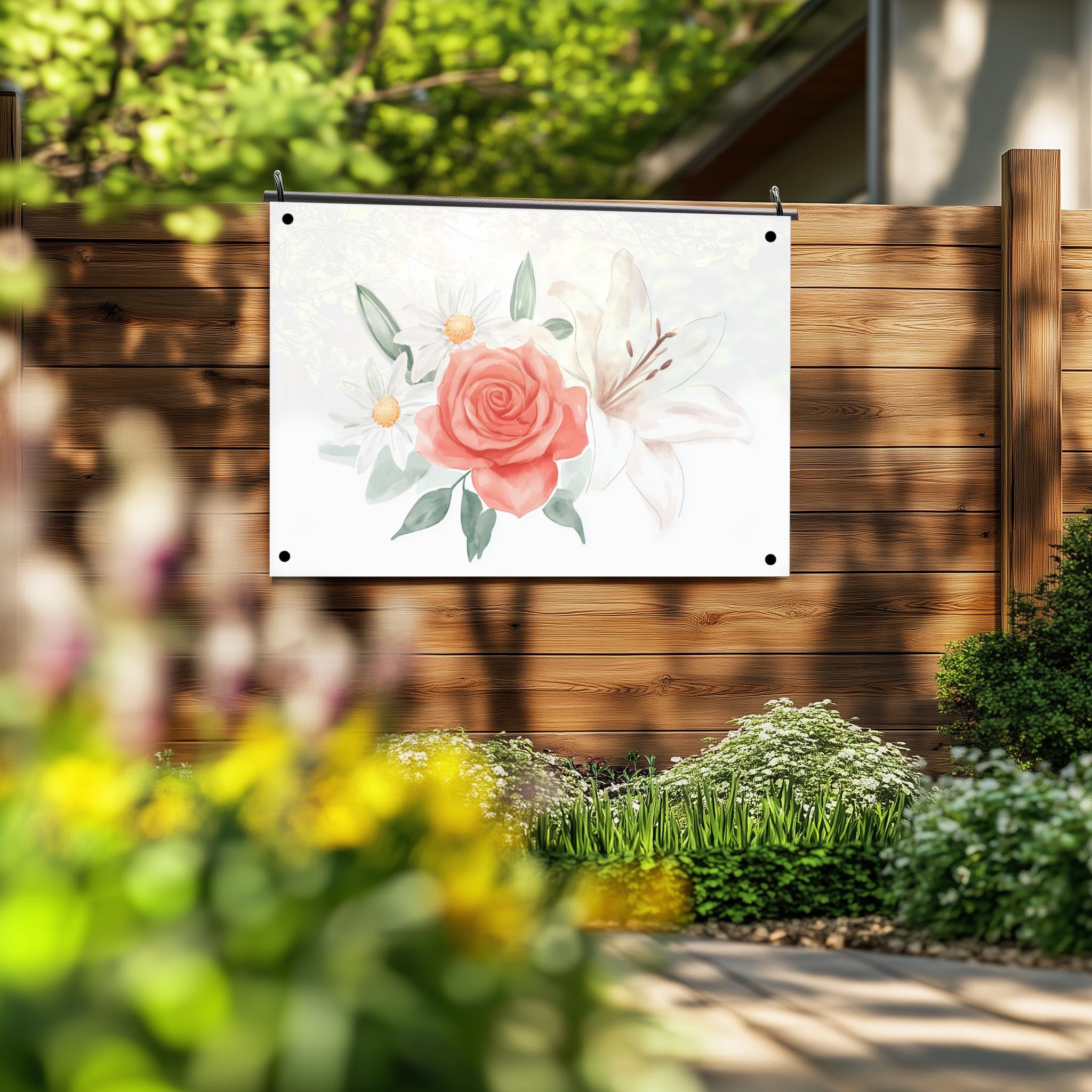 Tuinposter Rode Roos sfeerbeeld 2