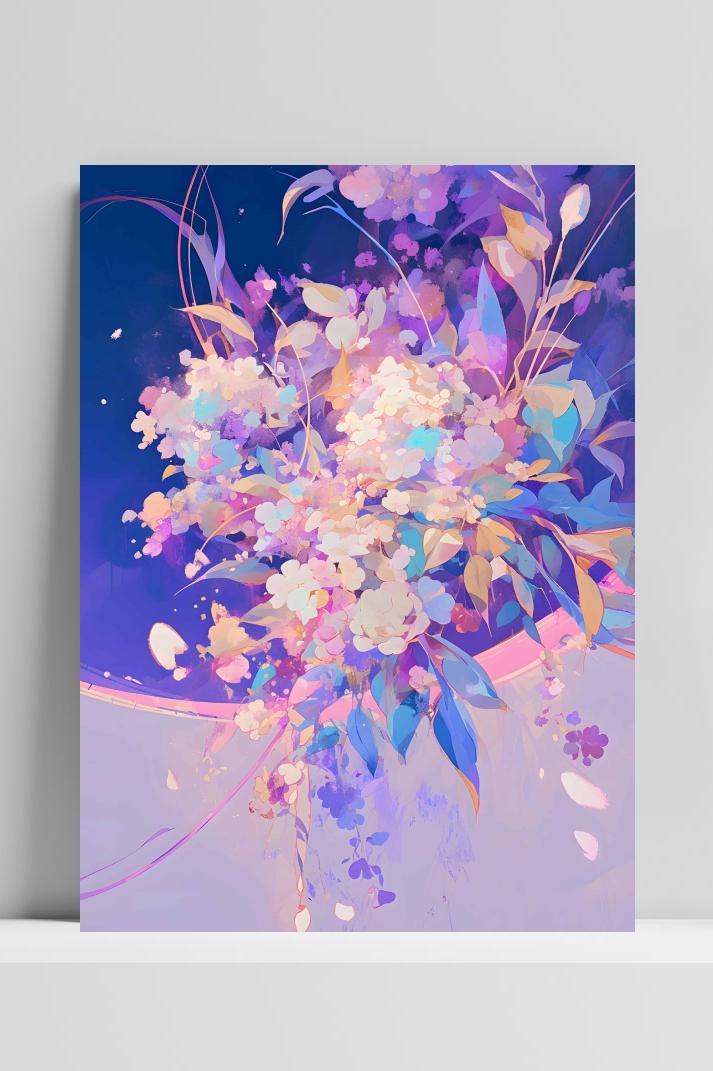 Bloemrijke Kunst op 3mm aluminium dibond